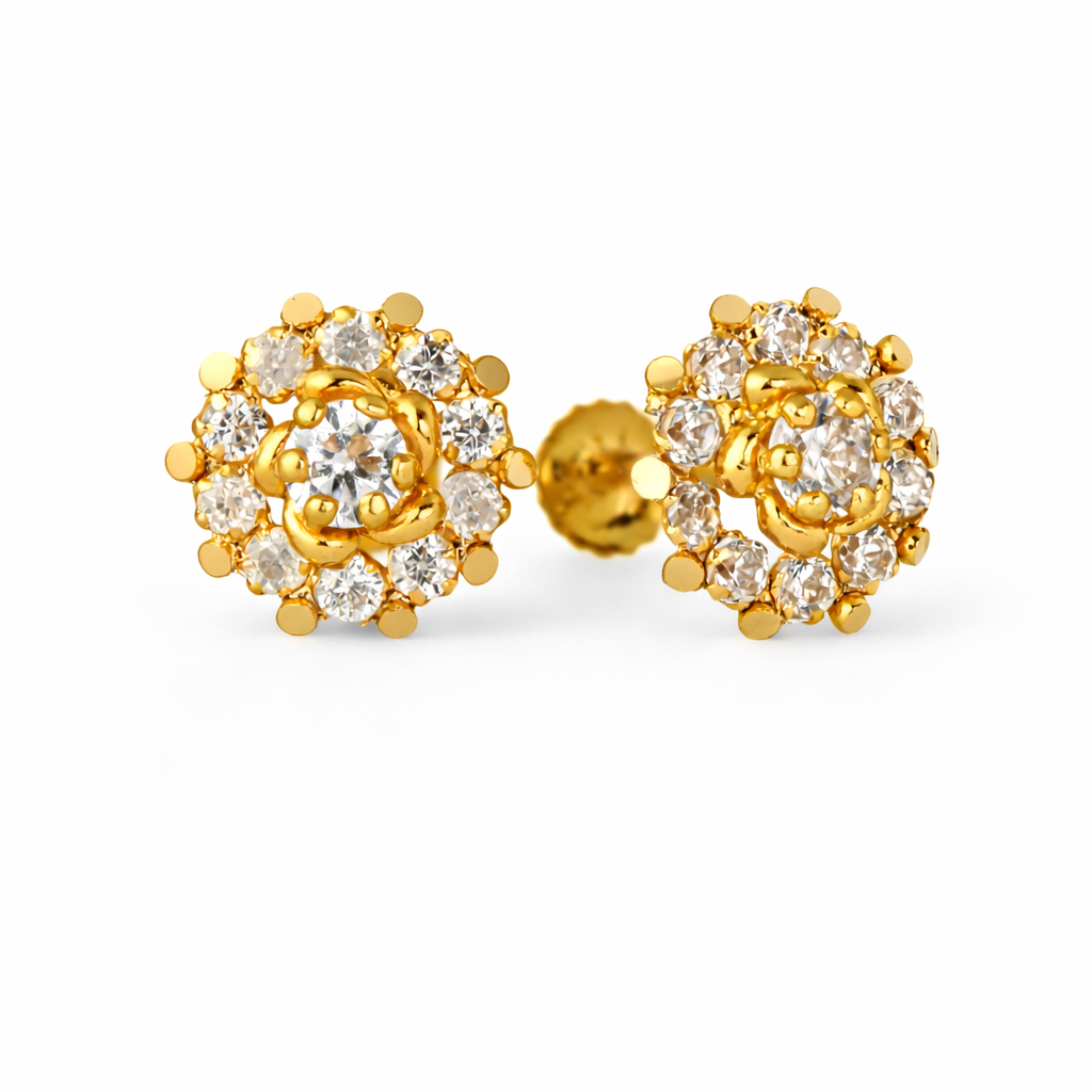 GE0201 - Sparkling White Stone Earrings