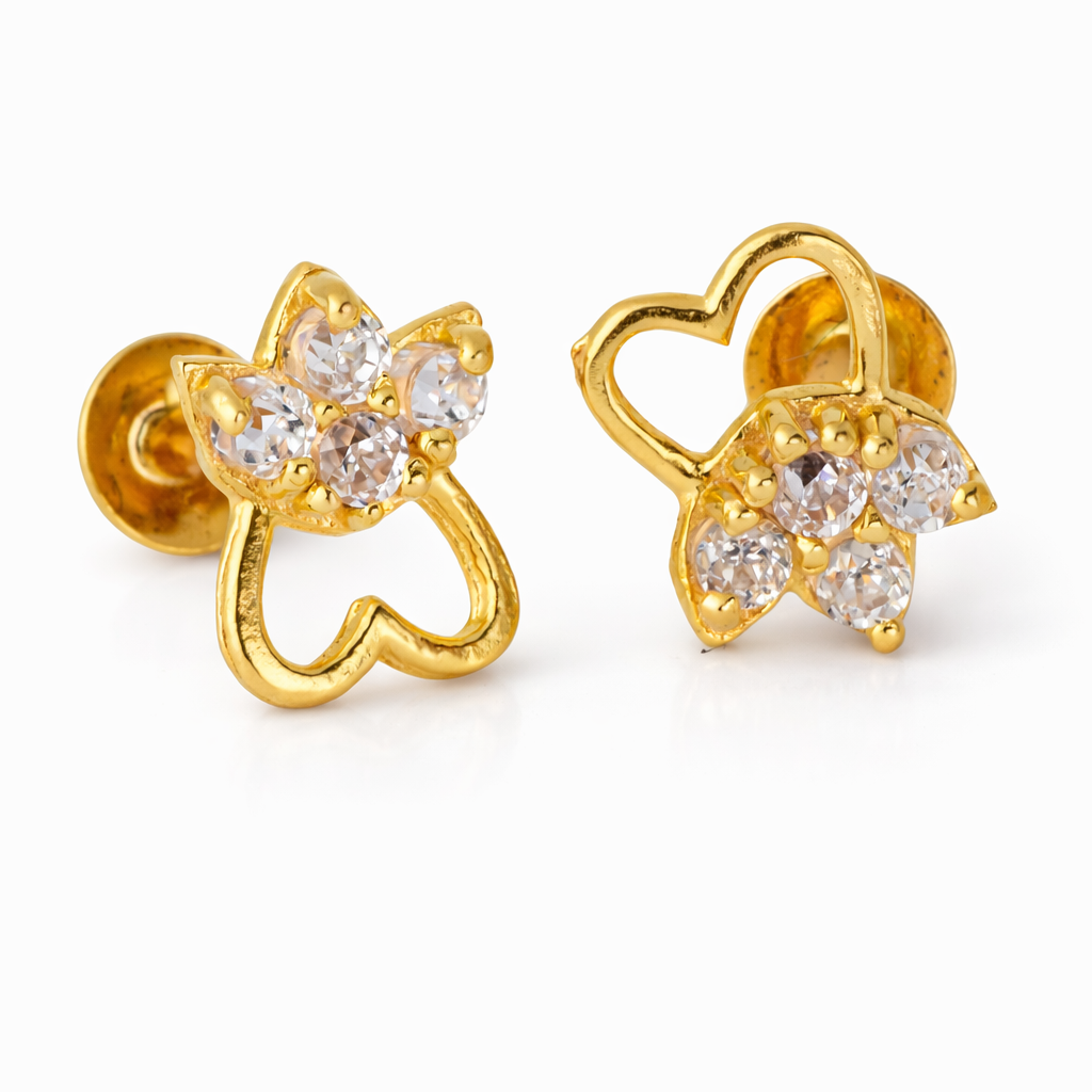 GE0204 - Floral Heart Ear Stud