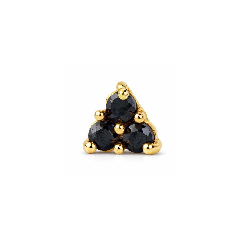 GE0202 - Triangular Black Stone Studs