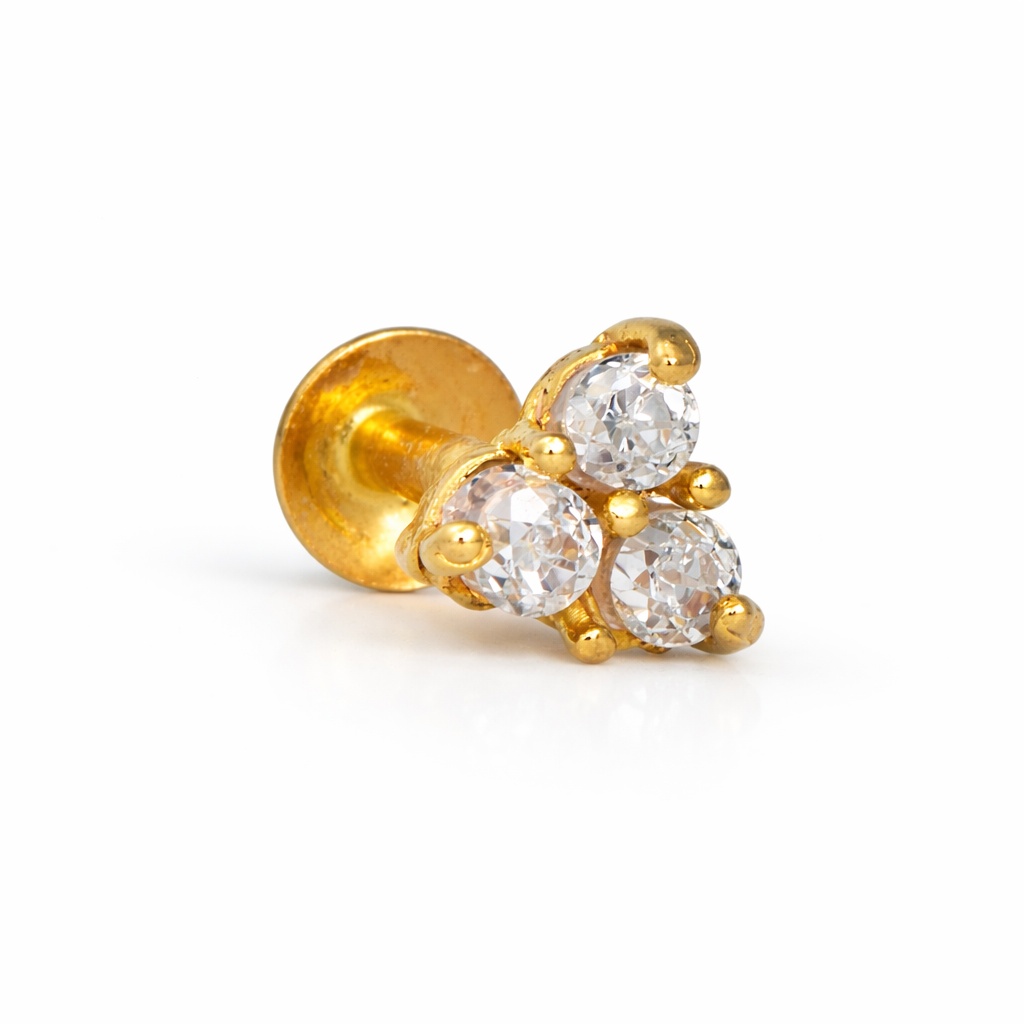 GN0104- Three White Stone Nosepin