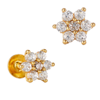 GE0206 - White Stone Floral Stud