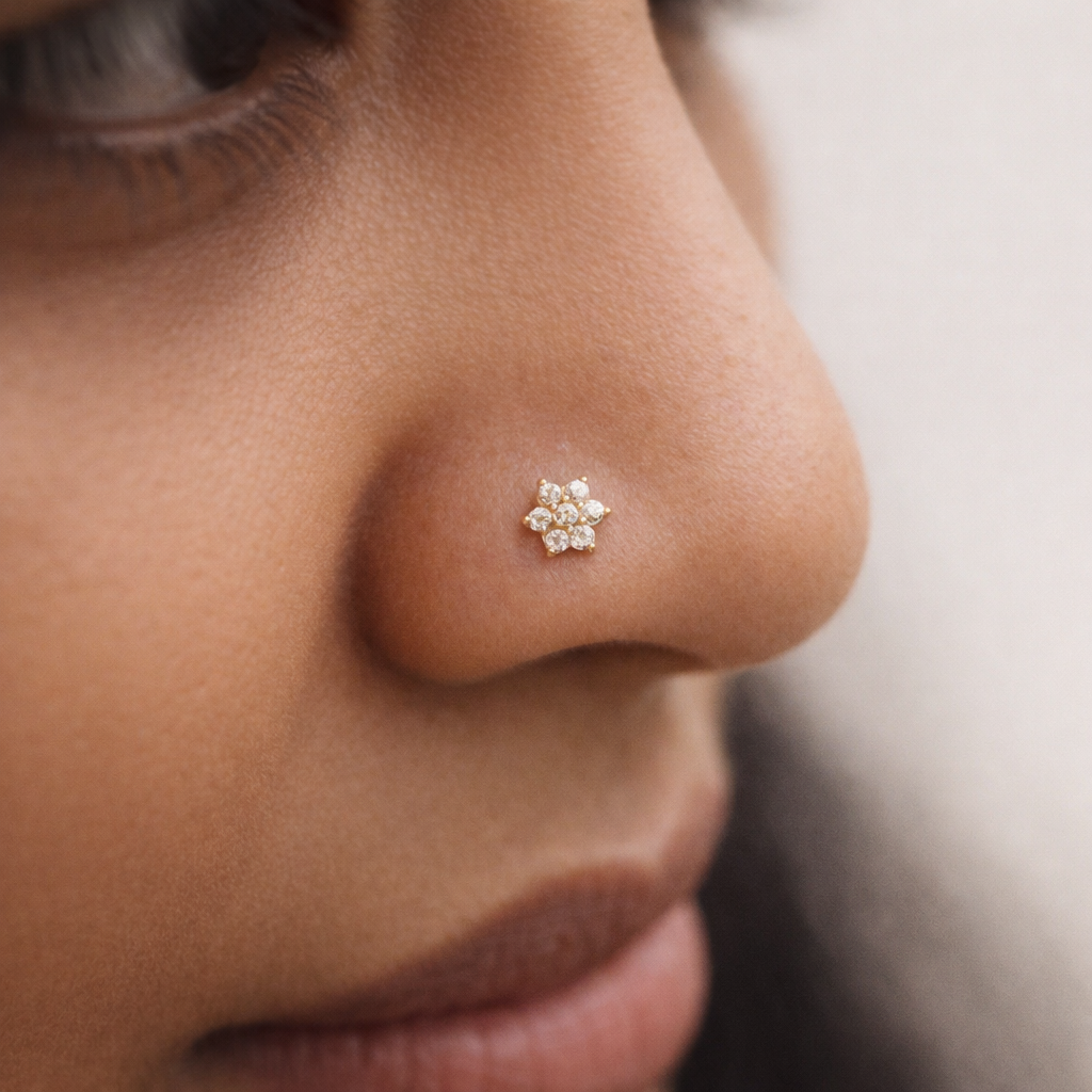 GN0105 - Six Petal Nose Pin