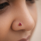 GN0109- Triangle Red Stone Nose Pin