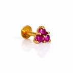GN0109- Triangle Red Stone Nose Pin