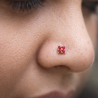 GN0112 - Four Pink Stone Nose Pin