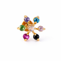 GN0113- Multi Colour Six Petal Nose Pin