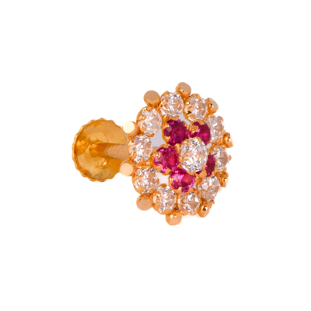 GE0205 - White and Pink Ear Studs