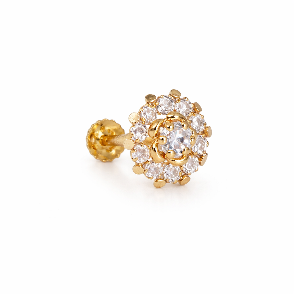 GN0102- Circular Nose Pin With Inner Stud