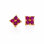 GN0112 - Four Pink Stone Nose Pin