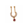 SEP0101 - White Stones with Red Dangling Septum
