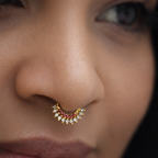 SEP0102 - Sparkling Septum in White and Pink Stones
