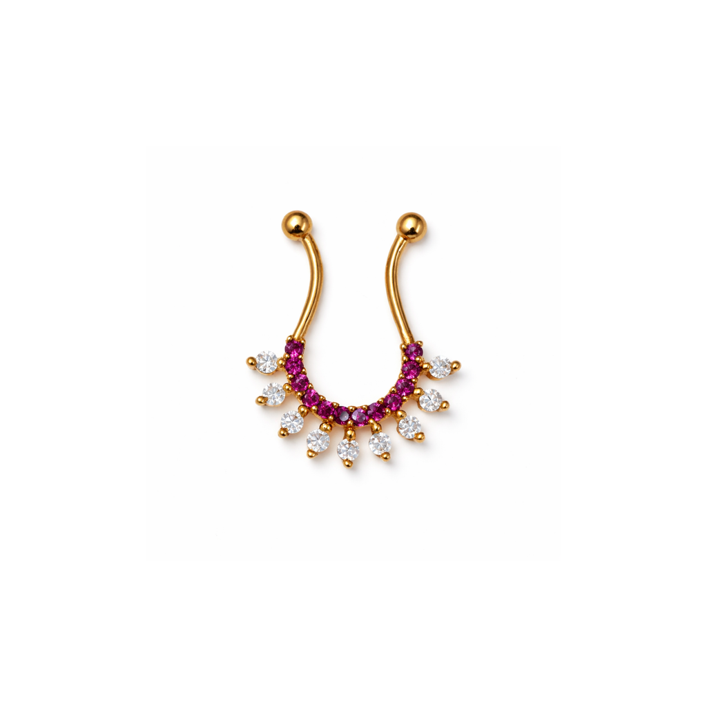 SEP0102 - Sparkling Septum in White and Pink Stones