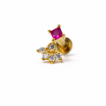SN0105 - Sparkling Floral with Ruby Nose Pin