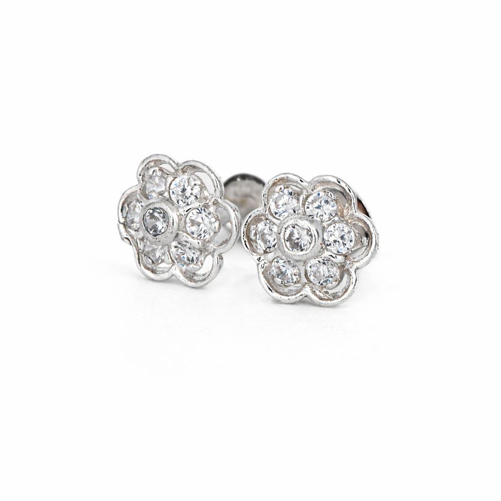 SE0202 - Silver Floral Stud