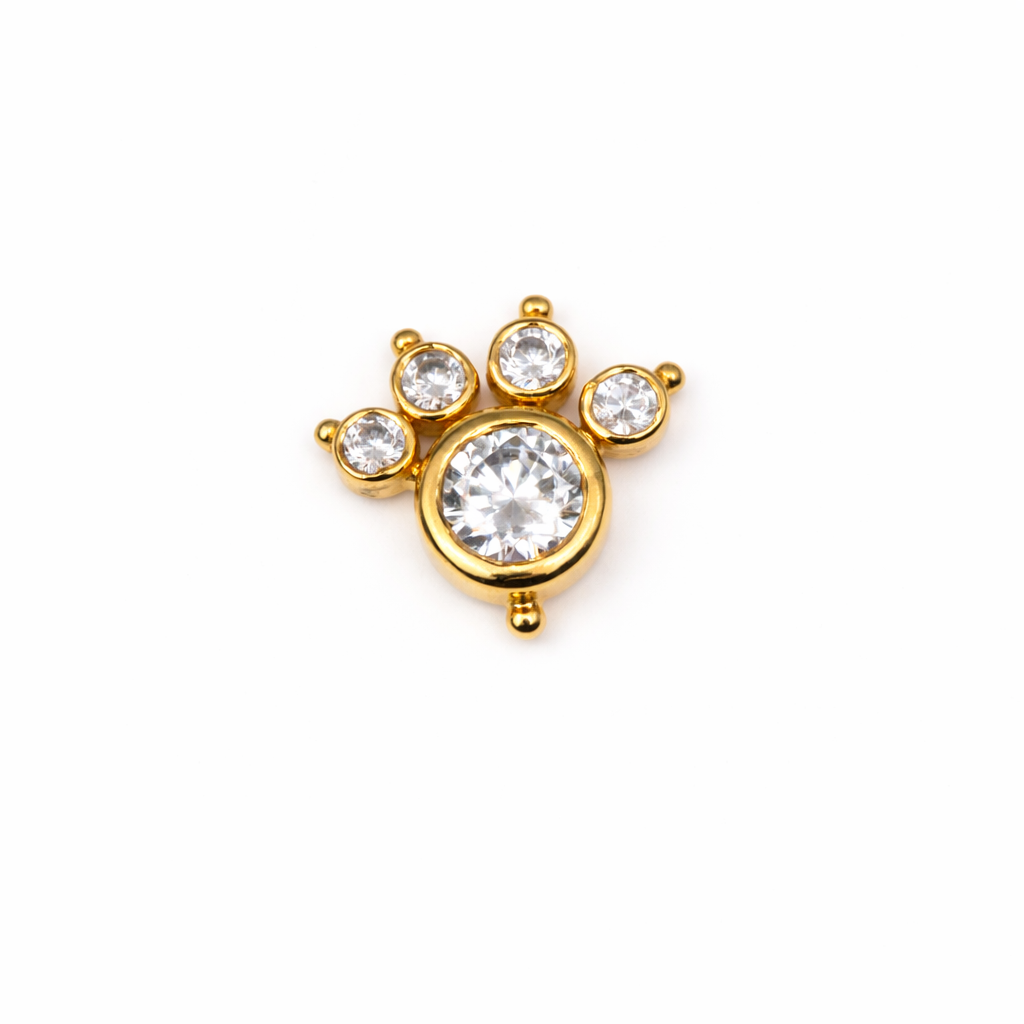 SSO102 - Silver Non-Piercing Half Floral Nose Pin